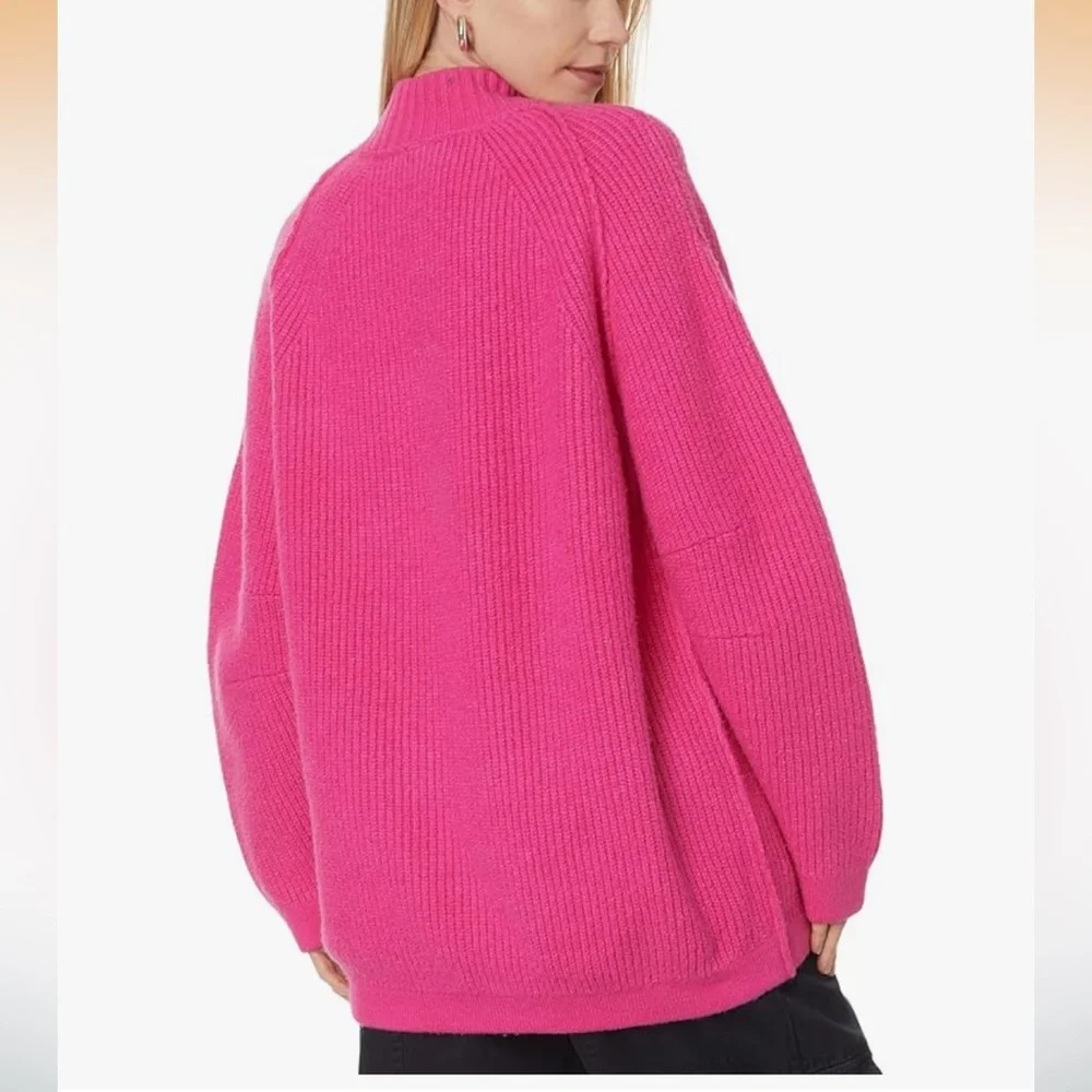 NWT Free People Sunbeam Sweater in Hot Pink Sz Small - Picture 7 of 15